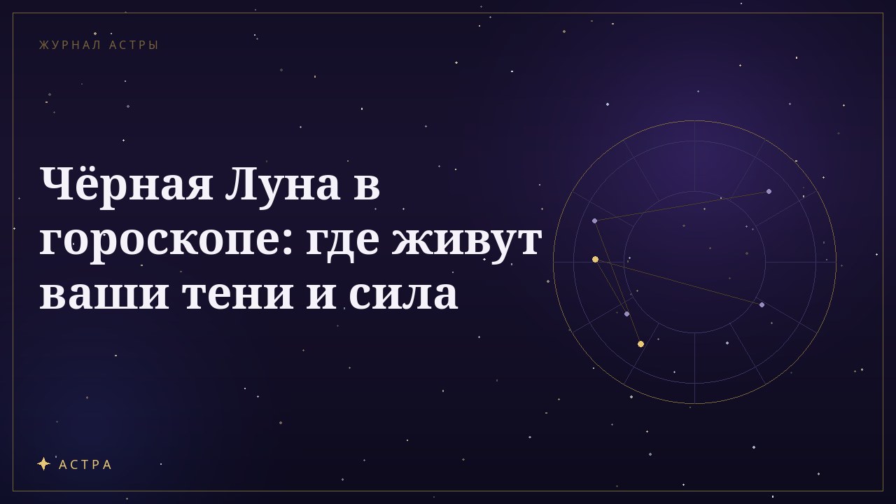 Чёрная Луна в гороскопе: где живут ваши тени и сила